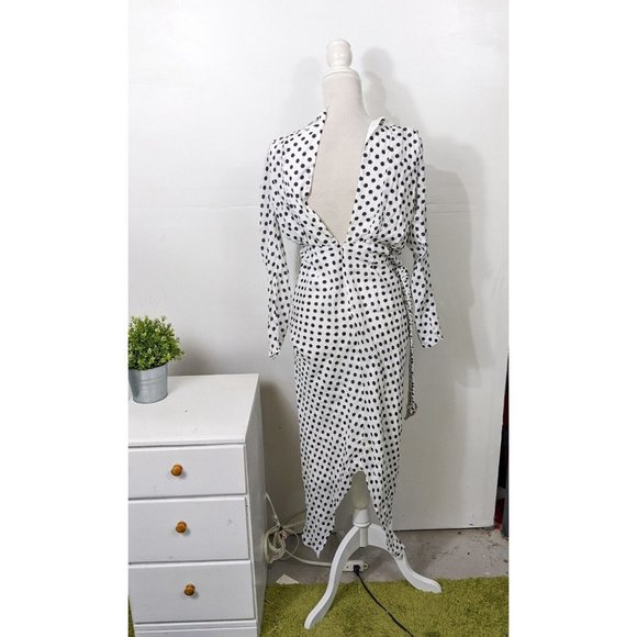 RONNY KOBO Women's Astrid Black White Polka Dot Dress Size Medium - Picture 3 of 7